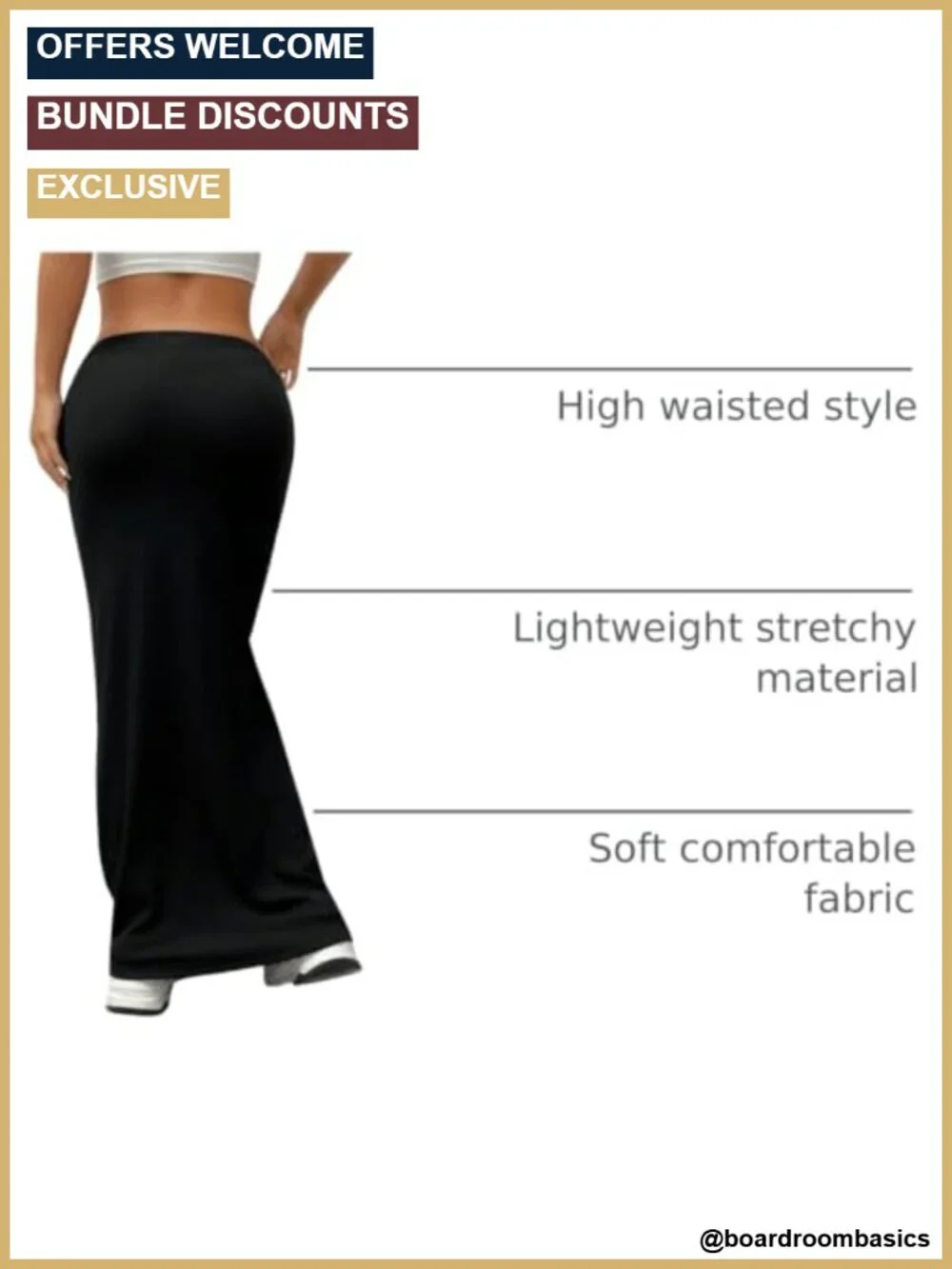 High Waisted Elastic Waist Pencil Maxi Skirt